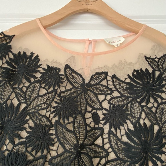 {Anthro} Deletta 'Garden Guise' Black Floral Lace - Picture 11 of 12